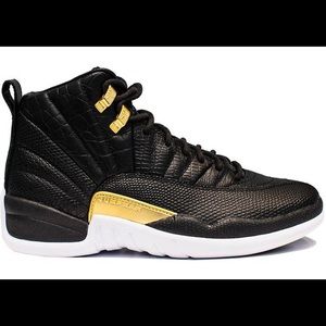 Jordan 12 Retro Black Metallic Gold White